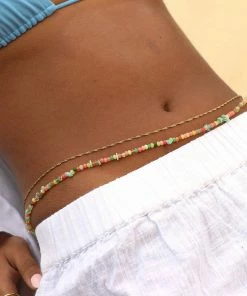 Astrid & Miyu Twist Belly Chain In Gold New In