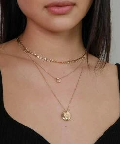 Astrid & Miyu C Initial Pendant Necklace In Gold With C Pendant Necklaces