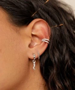 Astridandmiyu Earrings Single Square Edge Base Hoop In Silver 11 Astridandmiyu Earrings Single Square Edge Base Hoop In Silver