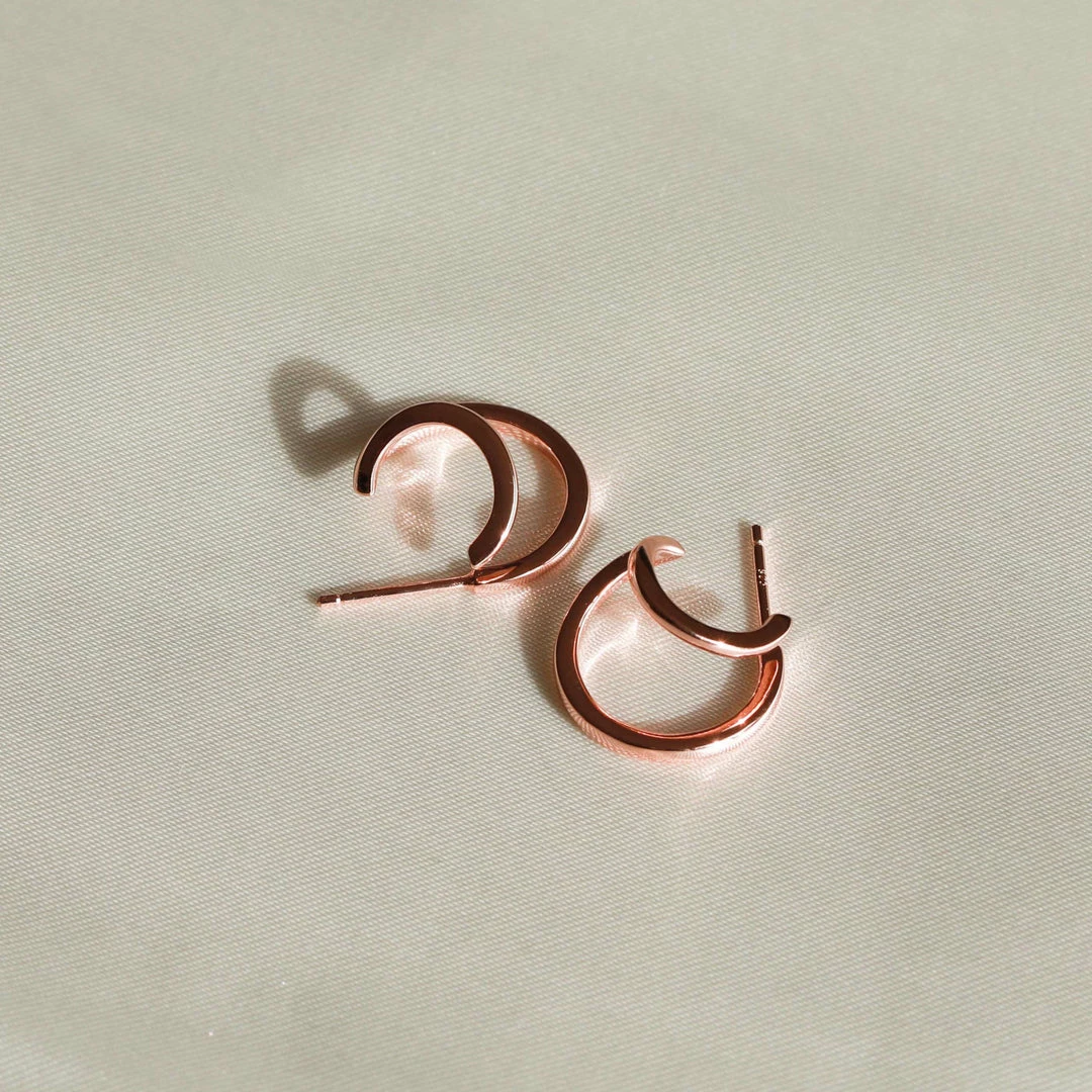 Astrid & Miyu Earrings Illusion Hoops In Rose Gold 5 Astrid & Miyu Earrings Illusion Hoops In Rose Gold