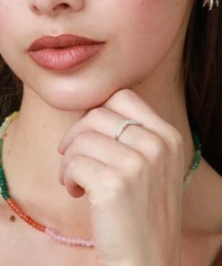 Astrid & Miyu New In Wave Crystal Ring In Silver