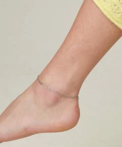 Astrid & Miyu New In Duo Chain Anklet In Silver