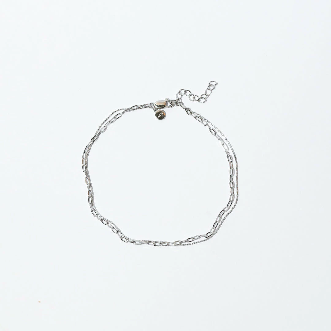 Astrid & Miyu New In Duo Chain Anklet In Silver 5 Astrid & Miyu New In Duo Chain Anklet In Silver