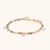 Astrid & Miyu New In Flow Beaded Anklet In Gold 2 Astrid & Miyu New In Flow Beaded Anklet In Gold