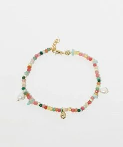 Astrid & Miyu New In Flow Beaded Anklet In Gold 8 Astrid & Miyu New In Flow Beaded Anklet In Gold