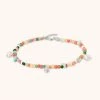 Astrid & Miyu Flow Beaded Anklet In Silver 1 Astrid & Miyu Flow Beaded Anklet In Silver