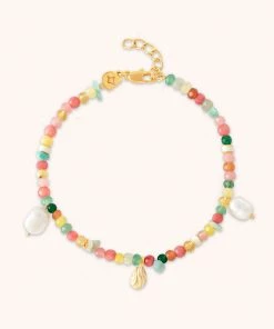 Astrid & Miyu New In Flow Beaded Bracelet In Gold