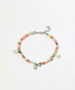 Astrid & Miyu Flow Beaded Bracelet In Silver