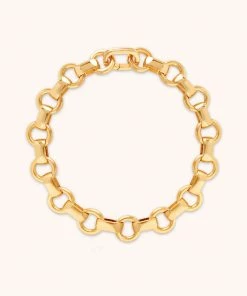 Astrid & Miyu Fused Chain Bracelet In Gold New In