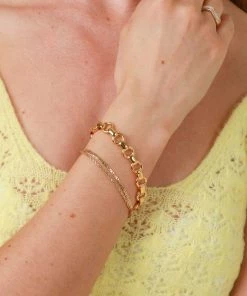 Astrid & Miyu Fused Chain Bracelet In Gold New In