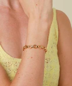 Astrid & Miyu Fused Chain Bracelet In Gold New In