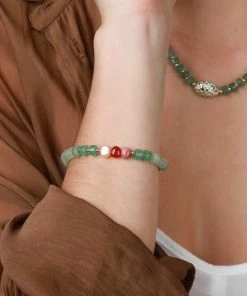 Astrid & Miyu Ocean Beaded Bracelet In Silver