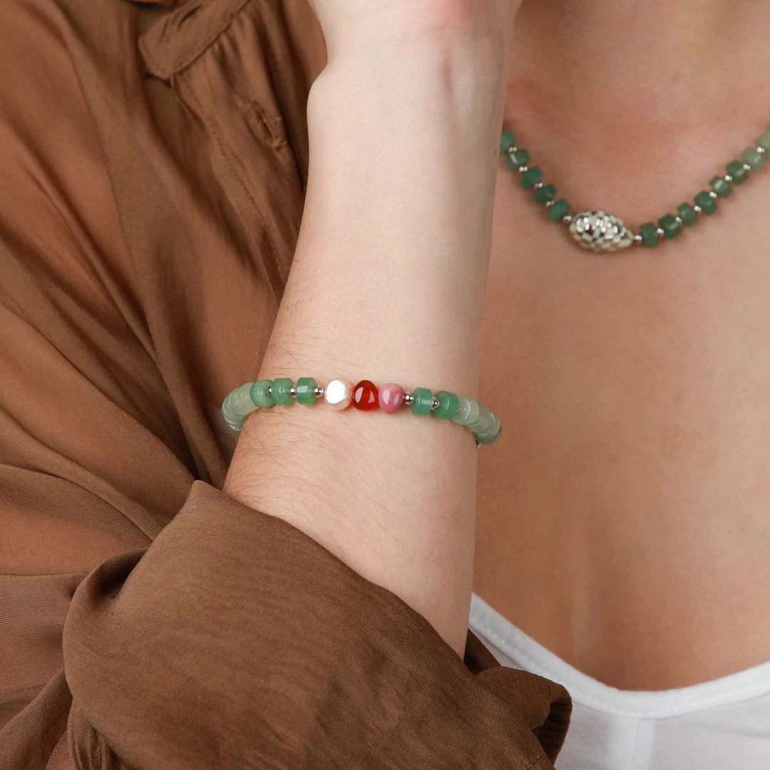 Astrid & Miyu Ocean Beaded Bracelet In Silver 4 Astrid & Miyu Ocean Beaded Bracelet In Silver