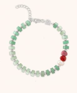 Astrid & Miyu Ocean Beaded Bracelet In Silver