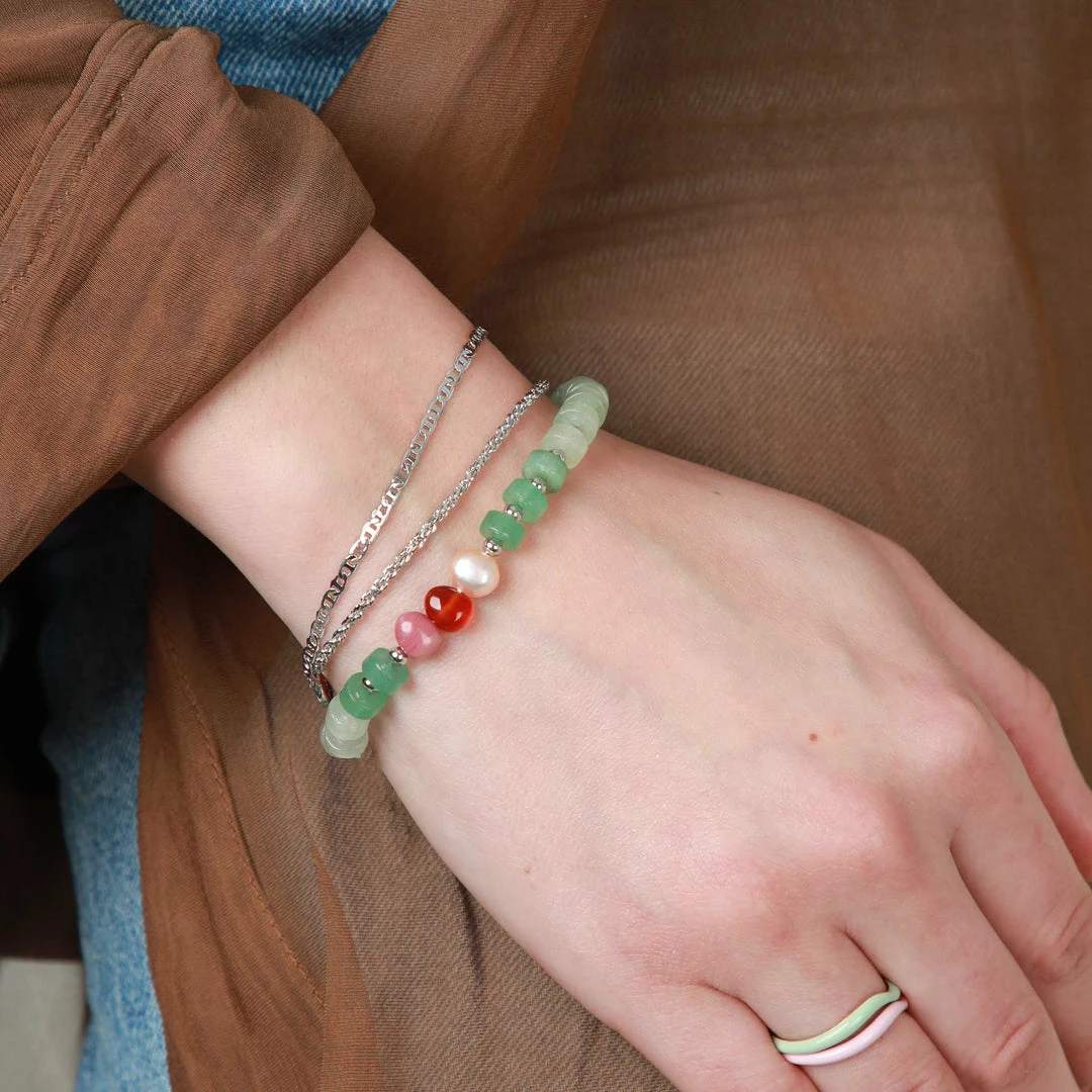 Astrid & Miyu Ocean Beaded Bracelet In Silver 6 Astrid & Miyu Ocean Beaded Bracelet In Silver