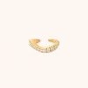 Astrid & Miyu Wave Crystal Ear Cuff In Gold New In