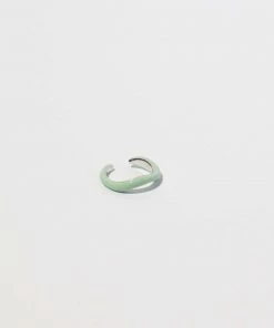 Astrid & Miyu New In Wave Mint Enamel Ear Cuff In Silver 8 Astrid & Miyu New In Wave Mint Enamel Ear Cuff In Silver