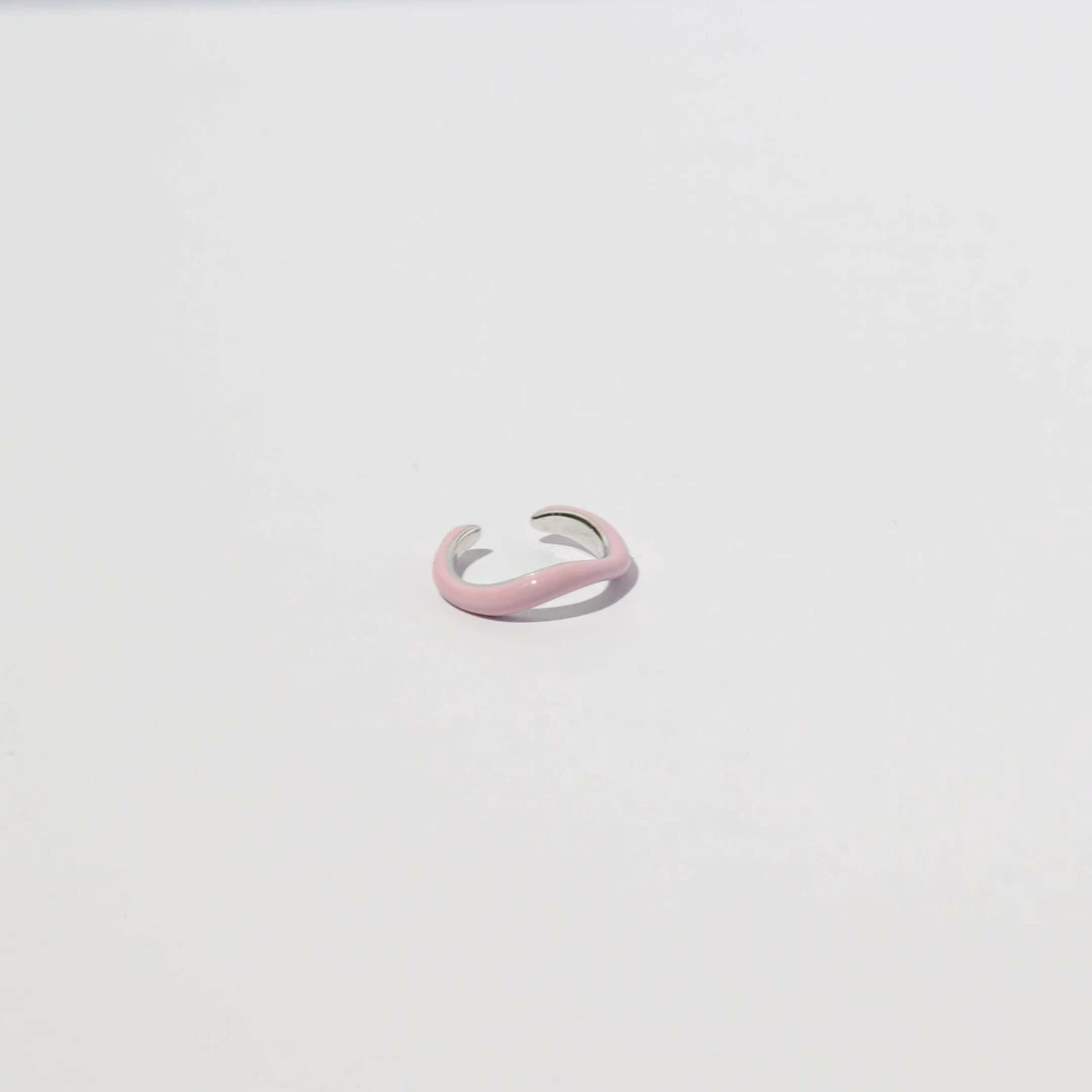 Astrid & Miyu Wave Pink Enamel Ear Cuff In Silver New In 5 Astrid & Miyu Wave Pink Enamel Ear Cuff In Silver New In