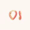 Astrid & Miyu Wave Coral Enamel Huggies 2 Astrid & Miyu Wave Coral Enamel Huggies