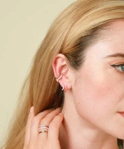 Astrid & Miyu New In Wave Ear Cuff In Gold 14 Astrid & Miyu New In Wave Ear Cuff In Gold