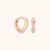 Astrid & Miyu Wave Crystal Huggies In Rose Gold