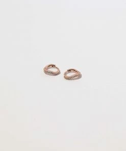 Astrid & Miyu Wave Crystal Huggies In Rose Gold 7 Astrid & Miyu Wave Crystal Huggies In Rose Gold