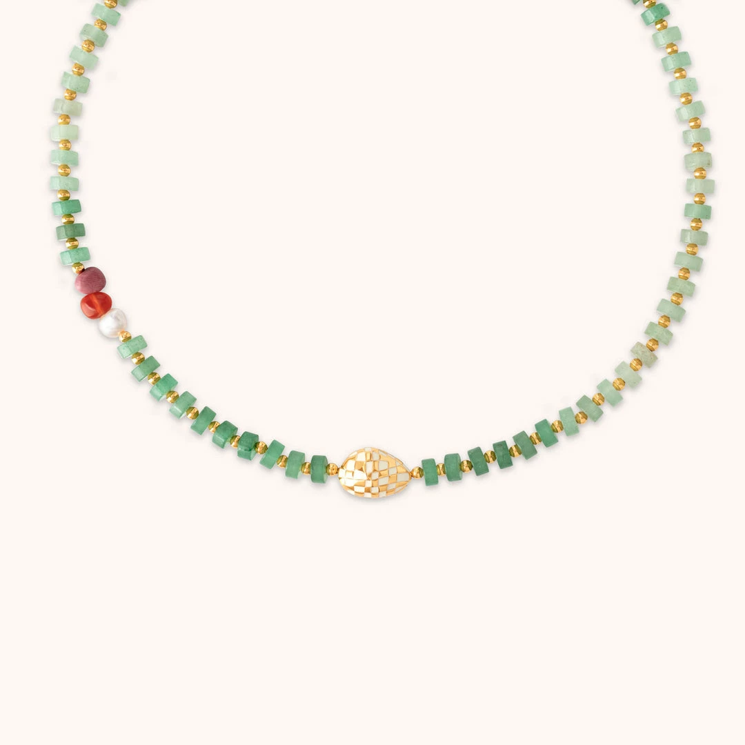 Astrid & Miyu Ocean Beaded Necklace In Gold New In 3 Astrid & Miyu Ocean Beaded Necklace In Gold New In