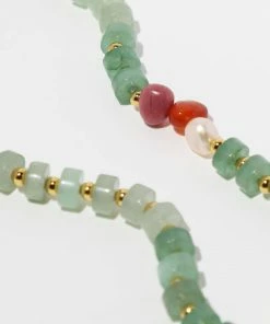 Astrid & Miyu Ocean Beaded Necklace In Gold New In 11 Astrid & Miyu Ocean Beaded Necklace In Gold New In