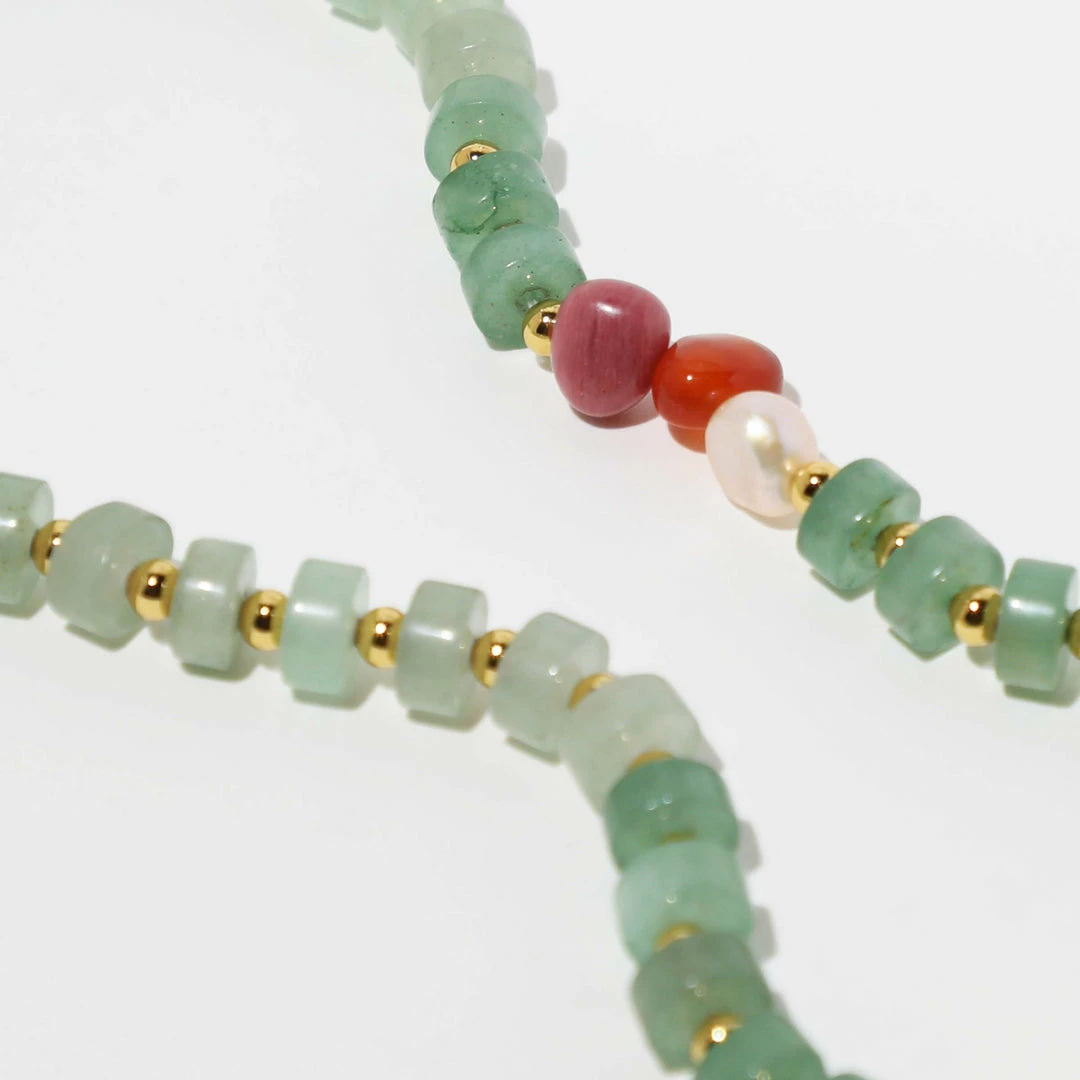 Astrid & Miyu Ocean Beaded Necklace In Gold New In 6 Astrid & Miyu Ocean Beaded Necklace In Gold New In