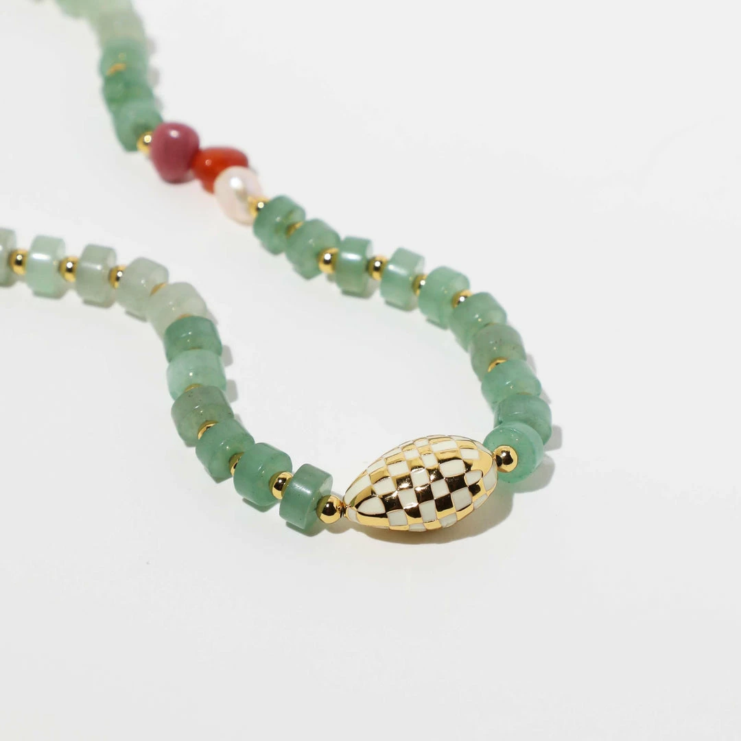 Astrid & Miyu Ocean Beaded Necklace In Gold New In 5 Astrid & Miyu Ocean Beaded Necklace In Gold New In