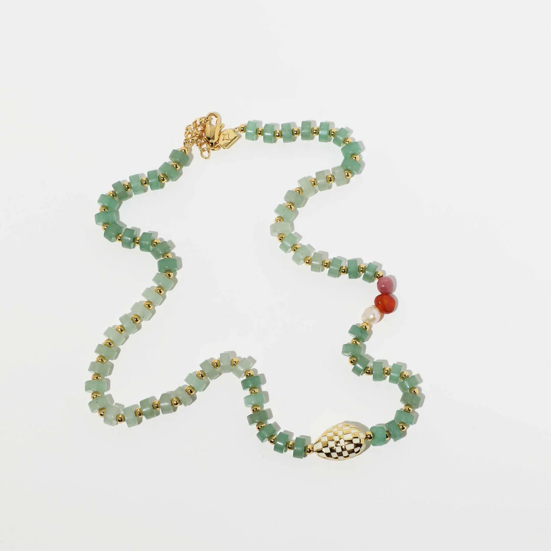 Astrid & Miyu Ocean Beaded Necklace In Gold New In 8 Astrid & Miyu Ocean Beaded Necklace In Gold New In