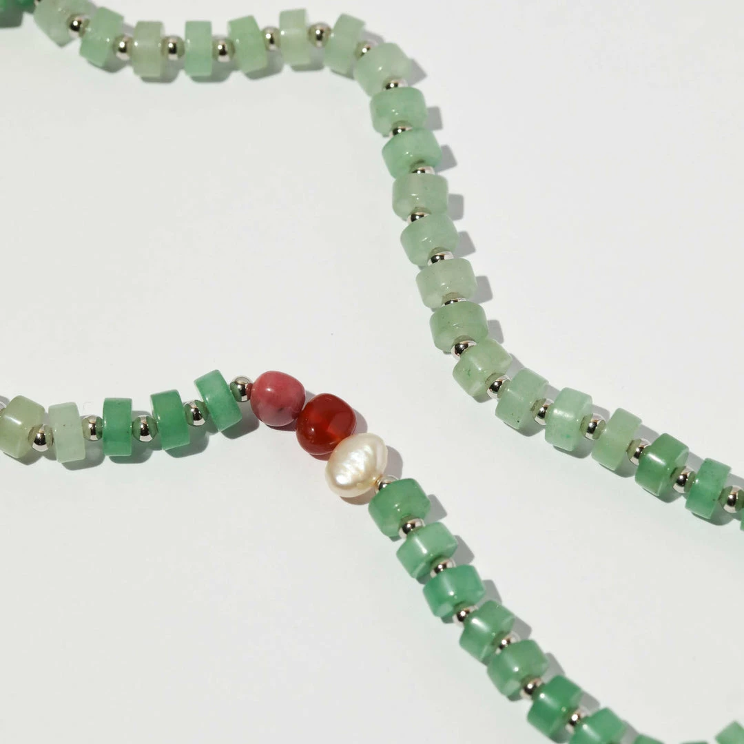 Astrid & Miyu New In Ocean Beaded Necklace In Silver 7 Astrid & Miyu New In Ocean Beaded Necklace In Silver