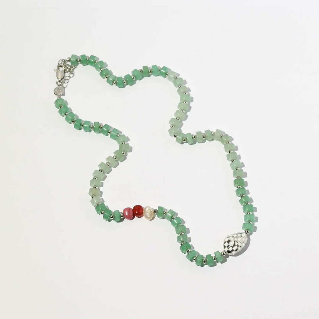 Astrid & Miyu New In Ocean Beaded Necklace In Silver 5 Astrid & Miyu New In Ocean Beaded Necklace In Silver
