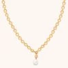 Astrid & Miyu Serenity Pearl Link Chain Necklace In Gold