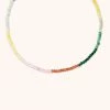 Astrid & Miyu New In Solar Rainbow Beaded Necklace In Gold