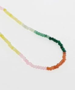 Astrid & Miyu New In Solar Rainbow Beaded Necklace In Gold