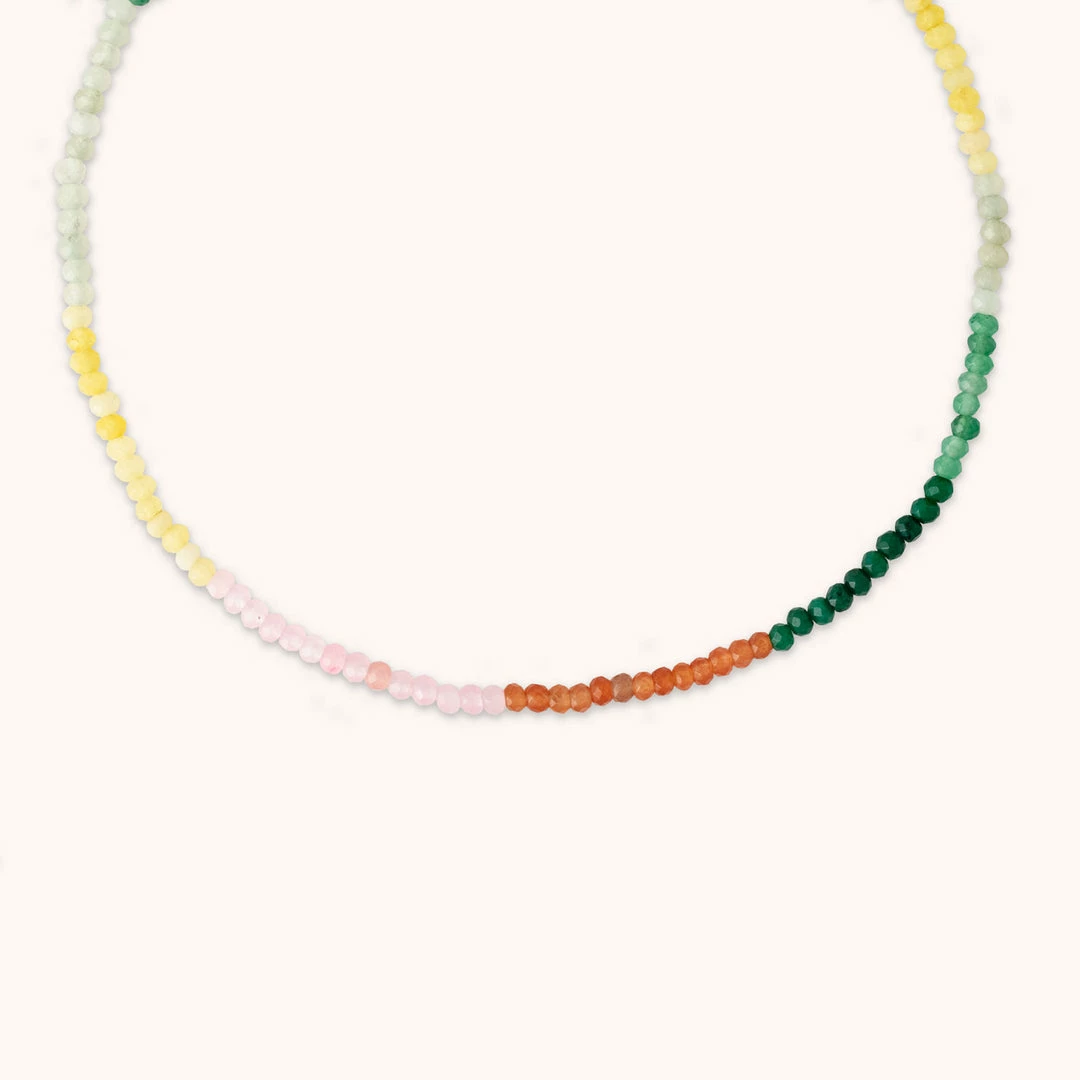 Astrid & Miyu Solar Rainbow Beaded Necklace In Silver New In 3 Astrid & Miyu Solar Rainbow Beaded Necklace In Silver New In