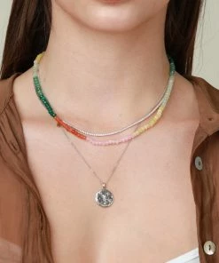 Astrid & Miyu Solar Rainbow Beaded Necklace In Silver New In 10 Astrid & Miyu Solar Rainbow Beaded Necklace In Silver New In