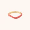 Astrid & Miyu New In Wave Coral Enamel Ring