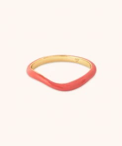 Astrid & Miyu New In Wave Coral Enamel Ring