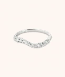 Astrid & Miyu New In Wave Crystal Ring In Silver