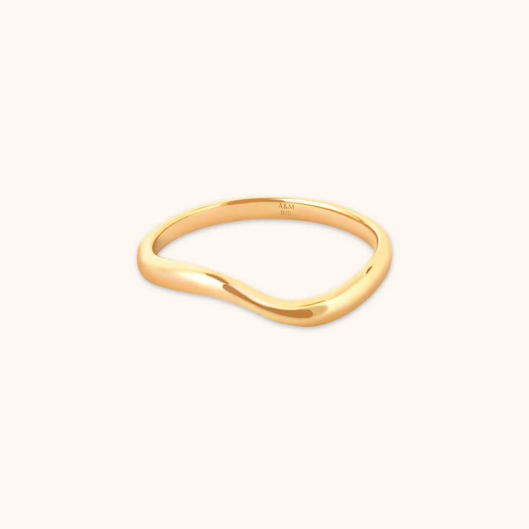 Astrid & Miyu Wave Ring In Gold New In 3 Astrid & Miyu Wave Ring In Gold New In