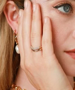 Astrid & Miyu Wave Ring In Gold New In 11 Astrid & Miyu Wave Ring In Gold New In