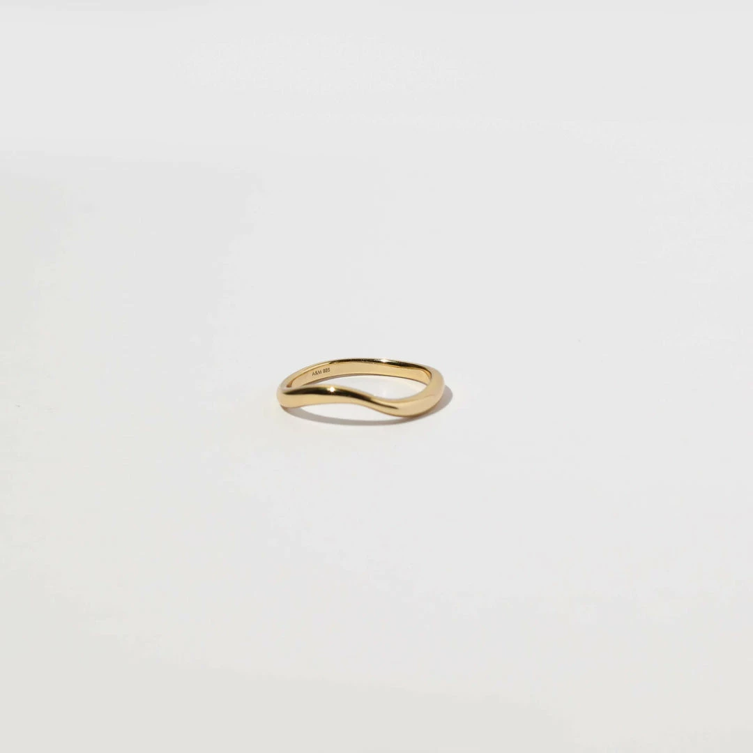 Astrid & Miyu Wave Ring In Gold New In 8 Astrid & Miyu Wave Ring In Gold New In