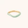 Astrid & Miyu Wave Mint Enamel Ring