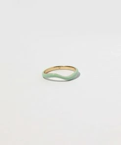 Astrid & Miyu Wave Mint Enamel Ring 10 Astrid & Miyu Wave Mint Enamel Ring