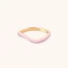 Astrid & Miyu Wave Pink Enamel Ring