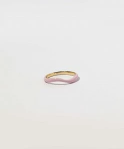 Astrid & Miyu Wave Pink Enamel Ring 9 Astrid & Miyu Wave Pink Enamel Ring