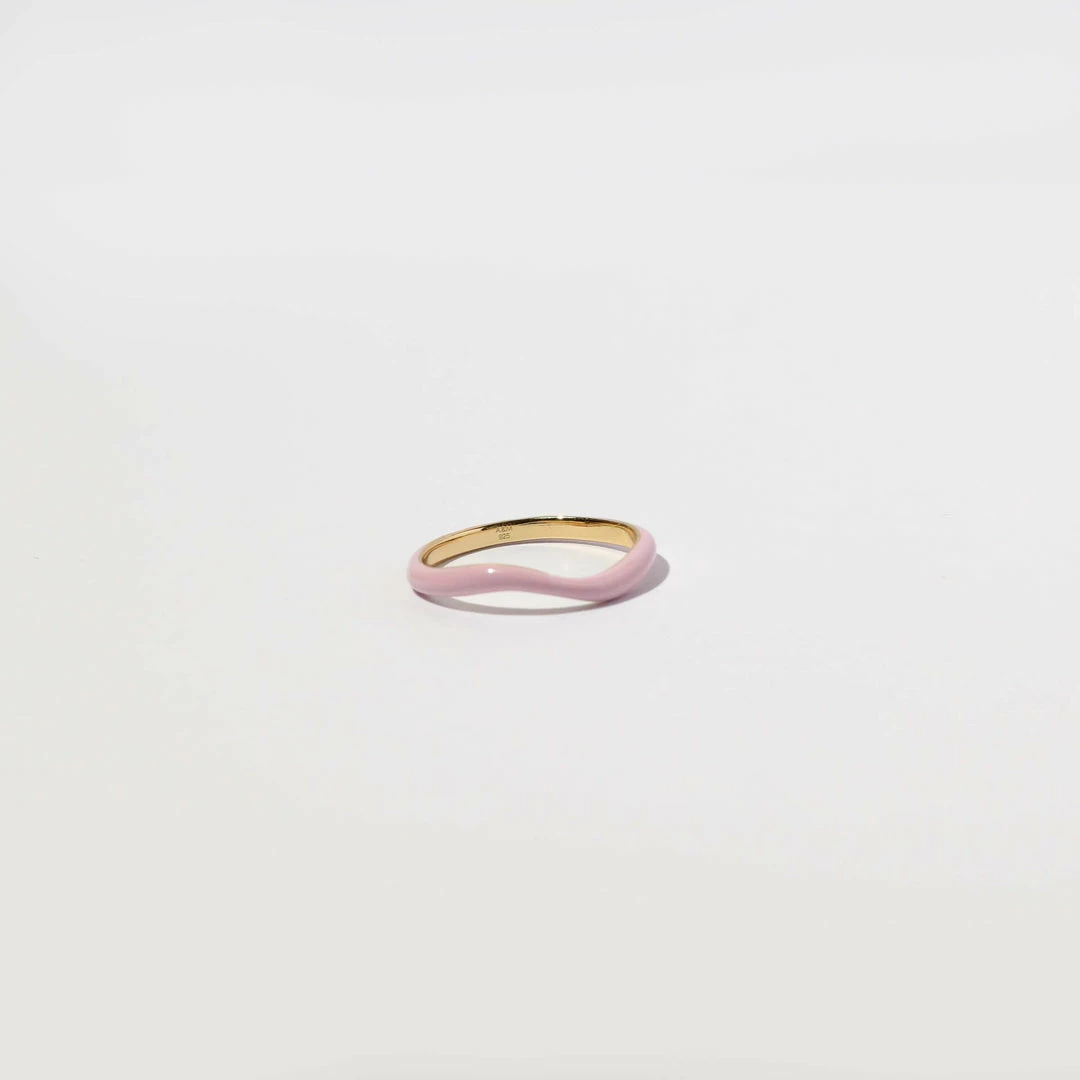 Astrid & Miyu Wave Pink Enamel Ring 5 Astrid & Miyu Wave Pink Enamel Ring