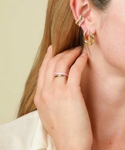 Astrid & Miyu Wave Pink Enamel Ring 11 Astrid & Miyu Wave Pink Enamel Ring